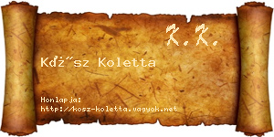 Kósz Koletta névjegykártya